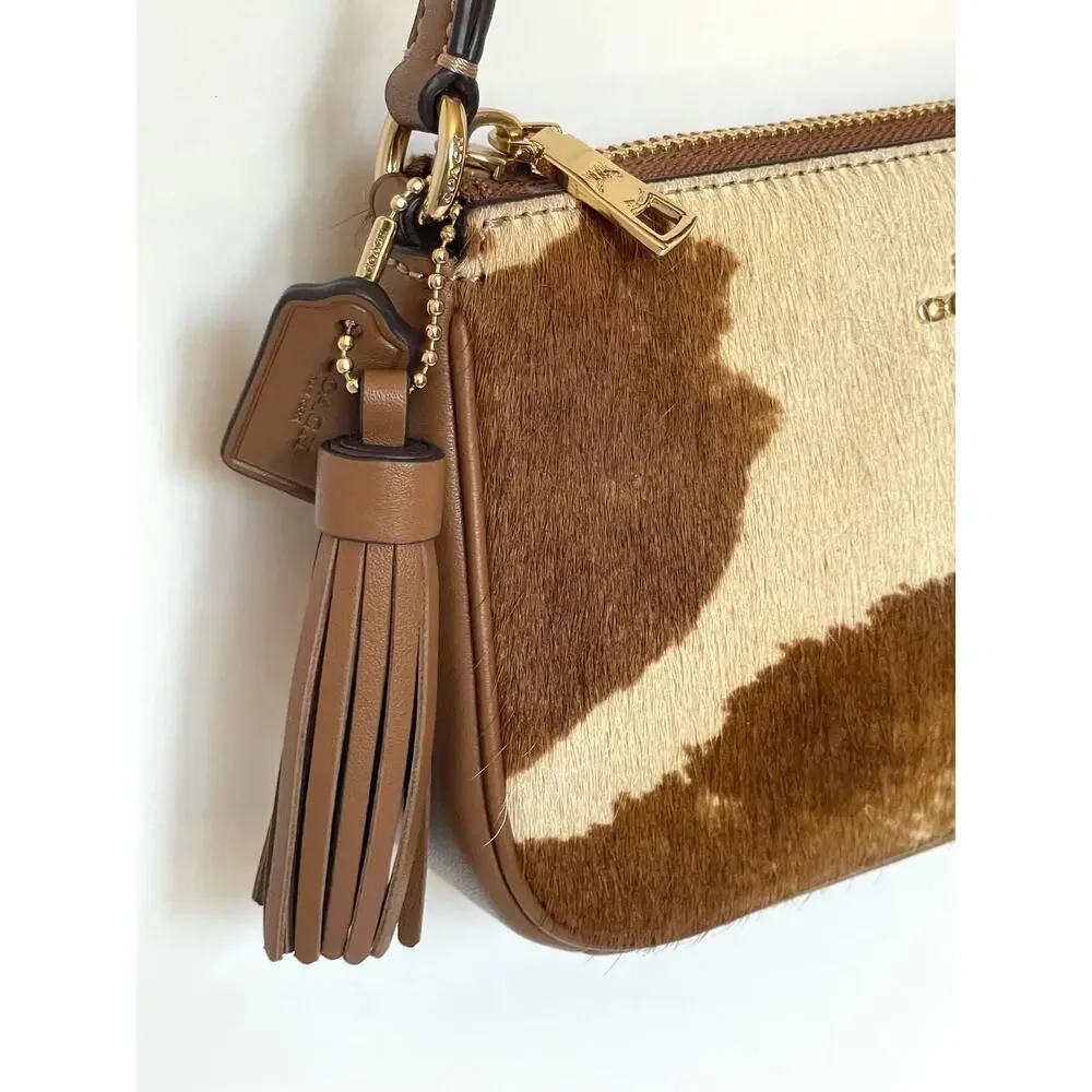 Coach Nolita 19 Wristlet Haircalf Cow Print Leather CDW34  B
